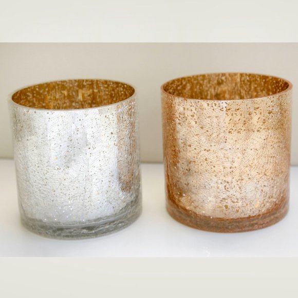 Diamond Star 57106 6 x 6 in Candle Glass Vase Silver and Gold (2 Pack) - Picture 8 of 9